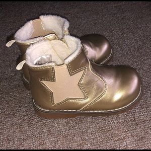 Toddler gold ankle boots